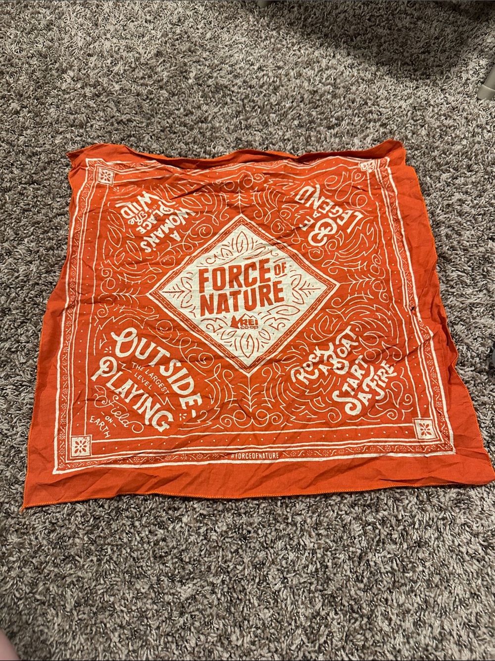 REI Orange 'Force of Nature' Graphic Bandana